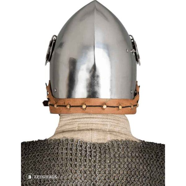 Knights Bascinet Helmet with Visor - Polished