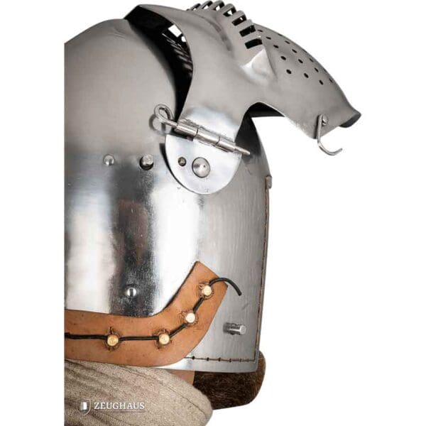 Knights Bascinet Helmet with Visor - Polished