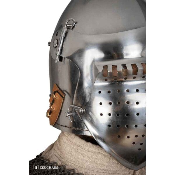 Knights Bascinet Helmet with Visor - Polished