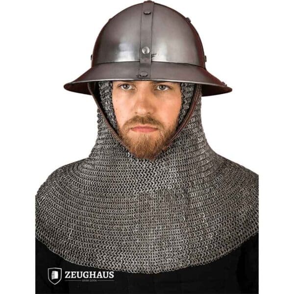 Medieval Kettle Hat Helmet - Polished