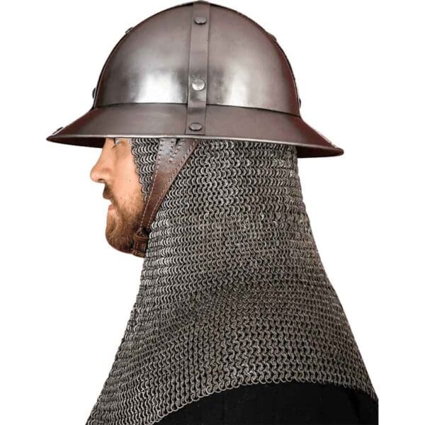 Medieval Kettle Hat Helmet - Polished