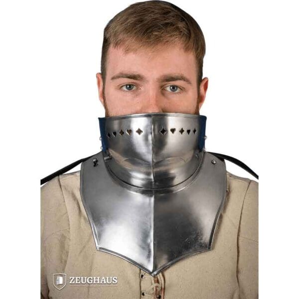 Steel Gorget with Bevor - Polished