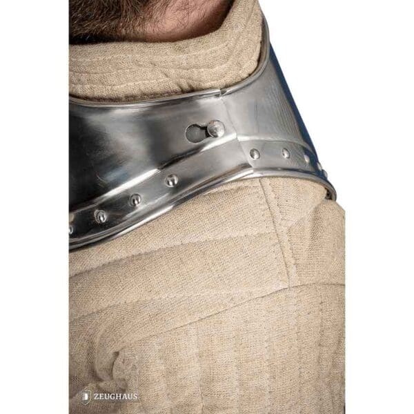 Knights Studded Steel Gorget - Polished