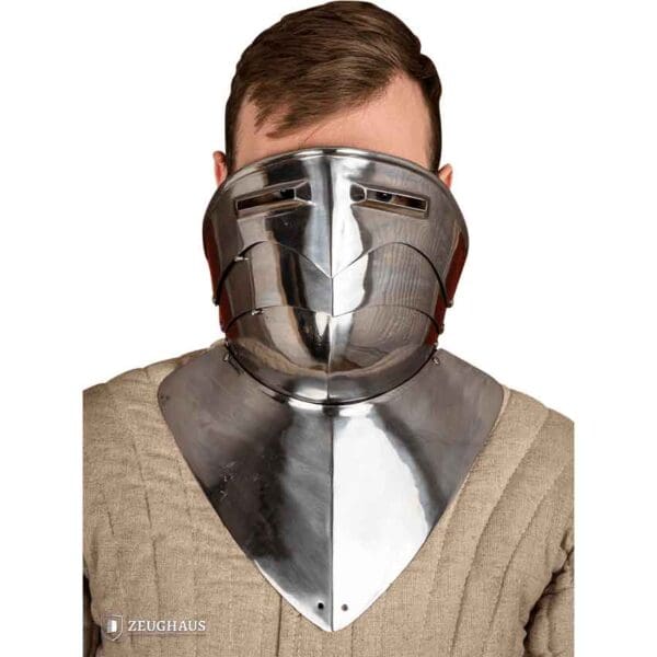 Steel Gorget with Visor - Polished