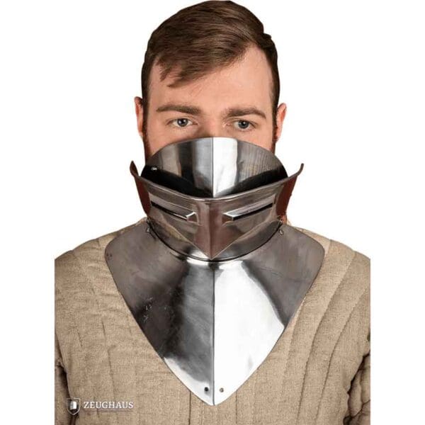 Steel Gorget with Visor - Polished