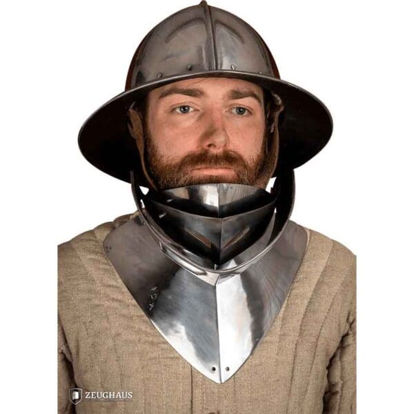 Steel Gorget with Visor - Polished