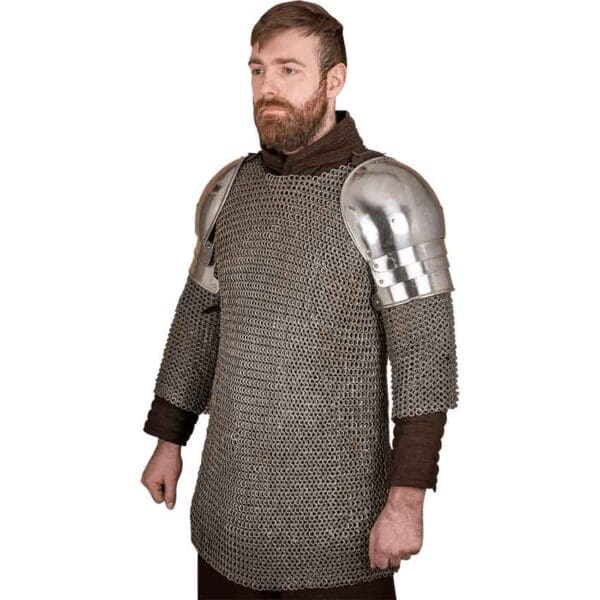 Knights 15th Century Steel Pauldrons - Polished