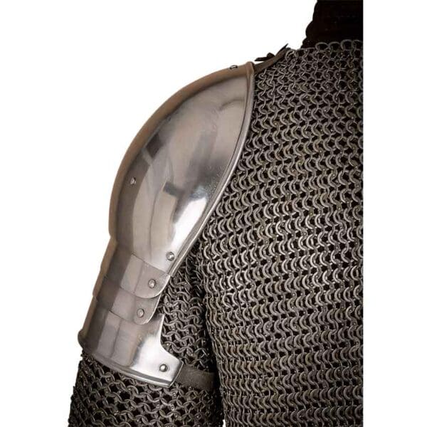 Knights 15th Century Steel Pauldrons - Polished