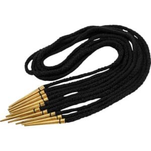 Brass Tip Medieval Tie Strings - Black - Set of 5