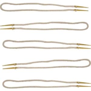 Brass Tip Medieval Tie Strings - Ecru - Set of 5