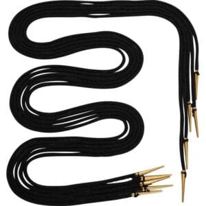 Brass Tip Long Medieval Tie Strings - Black - Set of 5