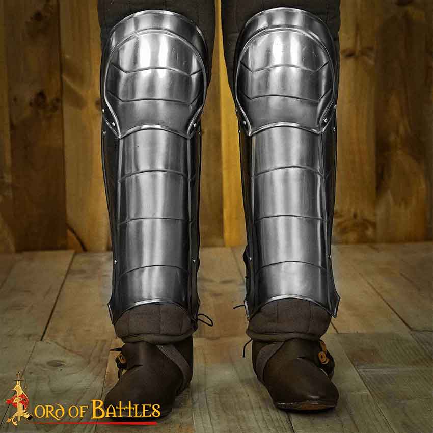 Fantasy Knight Steel Greaves With Knee Guards