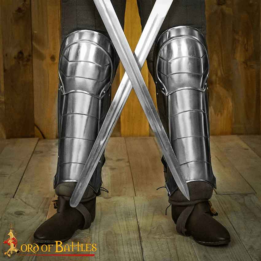 Fantasy Knight Steel Greaves With Knee Guards