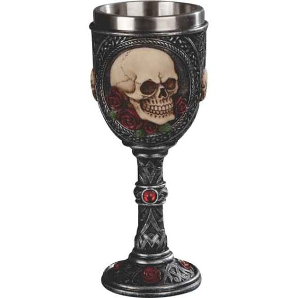 Grinning Rose Skull Goblet