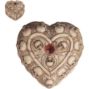 Gothic Skull Heart Trinket Box