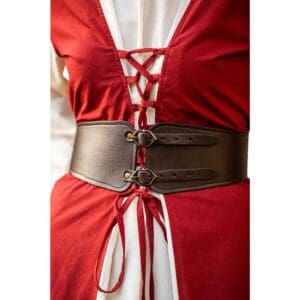 Women's Hedwig Medieval Leather Belt - Dark Brown