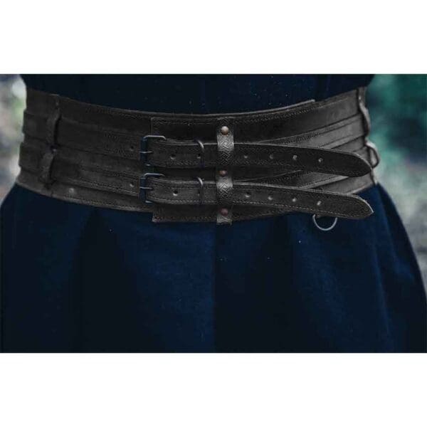 Sif Wide Viking Belt - Black