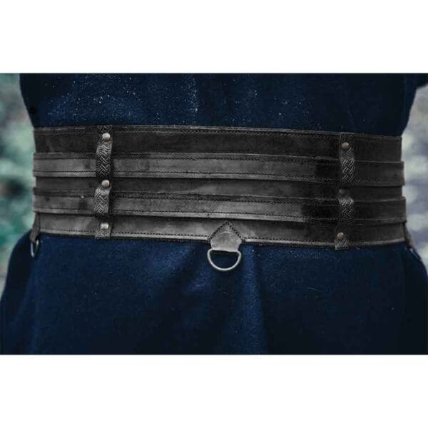 Sif Wide Viking Belt - Black