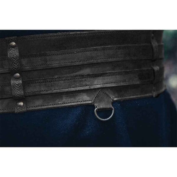 Sif Wide Viking Belt - Black