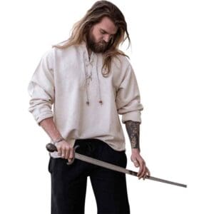 Ingolf Woven Cotton Medieval Shirt - Natural