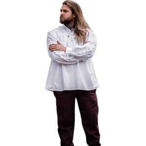 Adrian Medieval Lace-Up Shirt - White