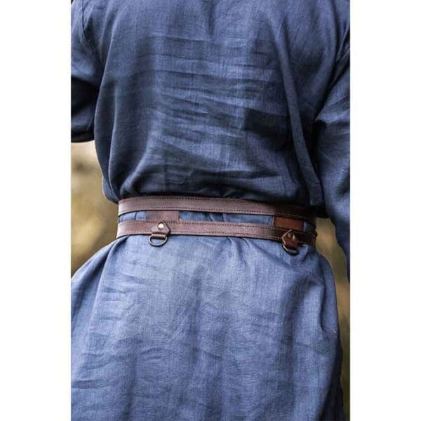 Ubbe Leather Viking Double Belt - Dark Brown