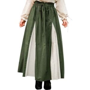 Isabella Medieval Skirt - Green/Natural