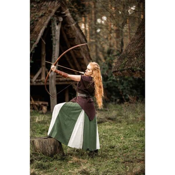 Isabella Medieval Skirt - Green/Natural