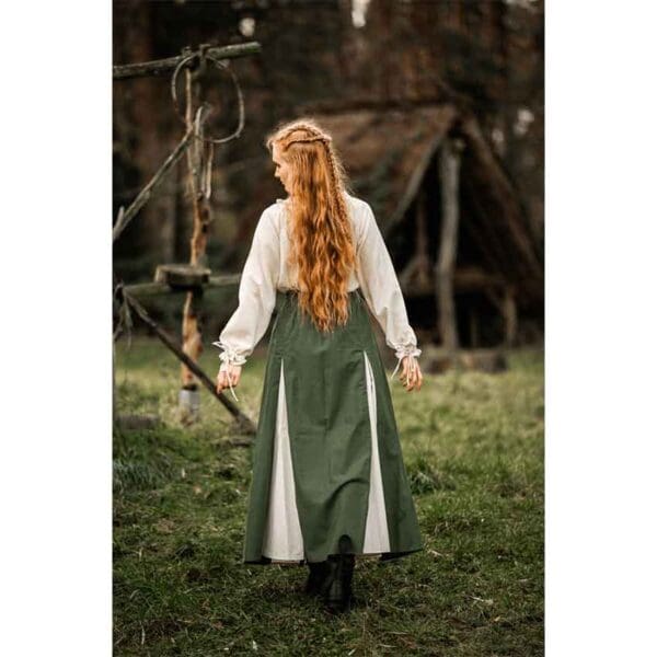 Isabella Medieval Skirt - Green/Natural