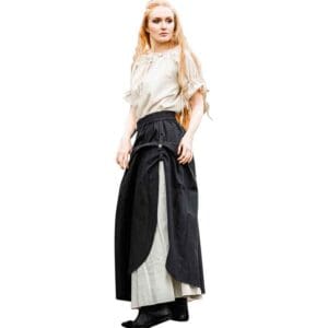 Elise Medieval Layered Skirt - Black/Natural