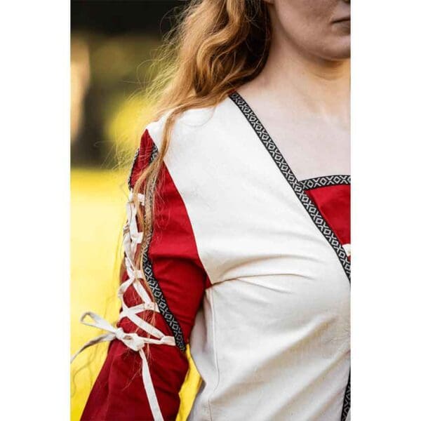 Amalia Medieval Dress - Natural/Red