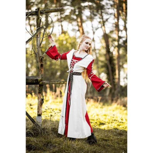 Amalia Medieval Dress - Natural/Red