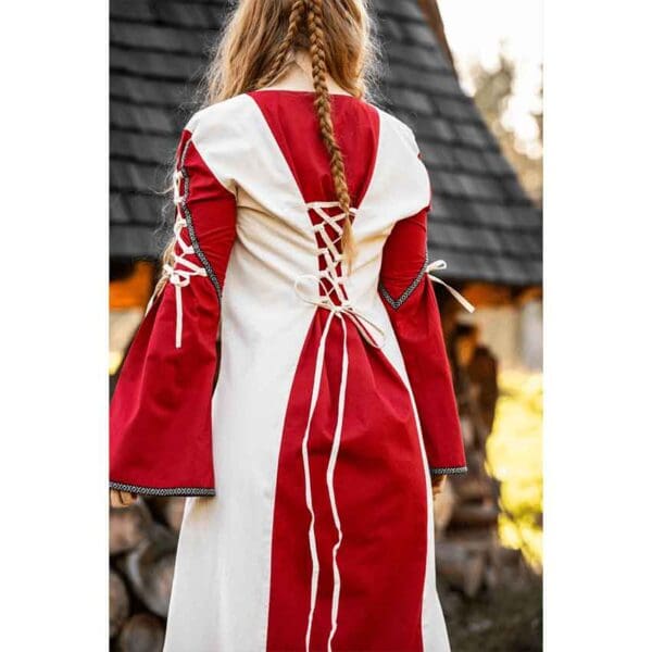 Amalia Medieval Dress - Natural/Red