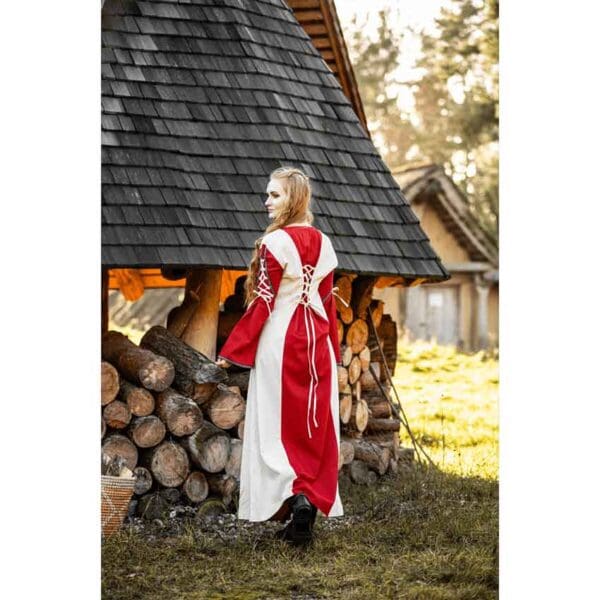 Amalia Medieval Dress - Natural/Red