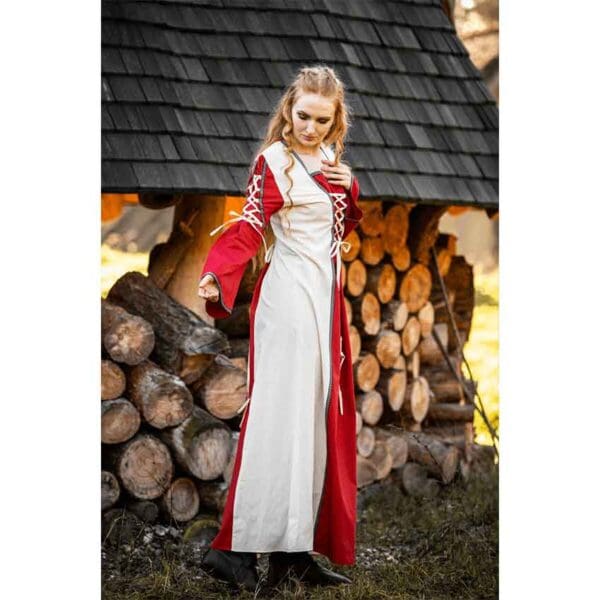 Amalia Medieval Dress - Natural/Red