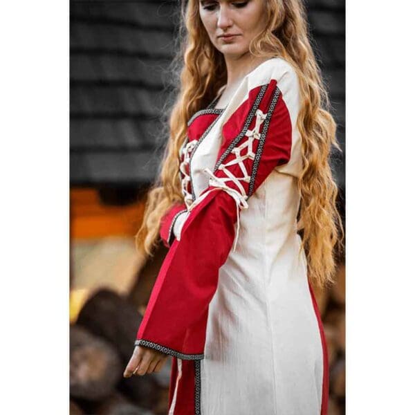 Amalia Medieval Dress - Natural/Red