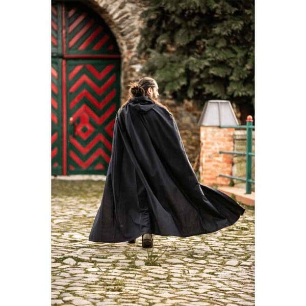 Gunnar Medieval Cotton Cloak - Black