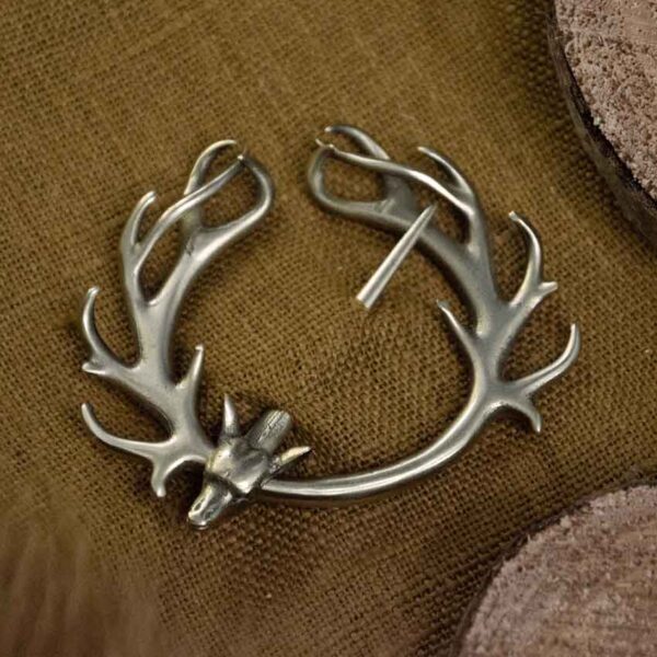 Horned Deer Cloak Pin