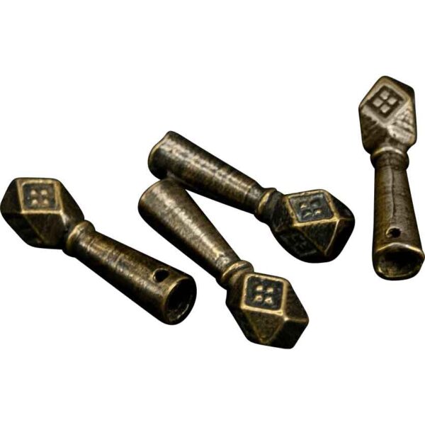 Square Aiglet Brass Tips - Set of 4