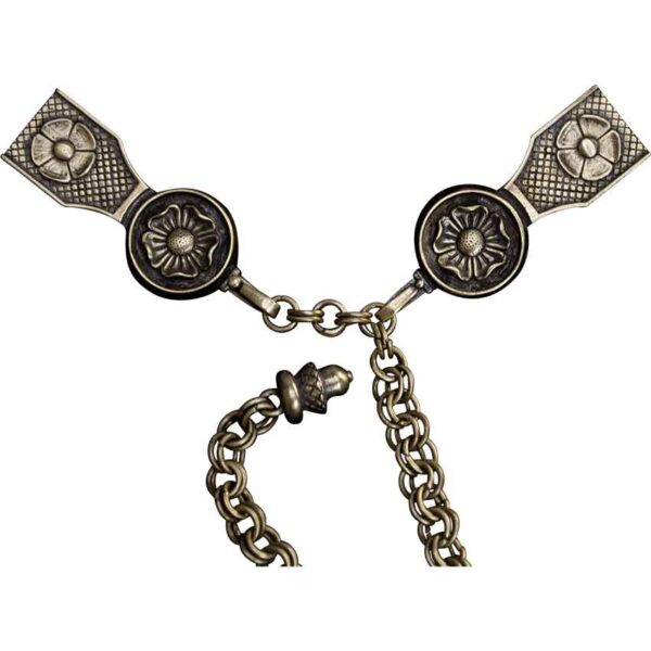 Tudor Rose Belt Tips with Chain