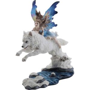 Leap of Faith Wolf and Fairy Statue