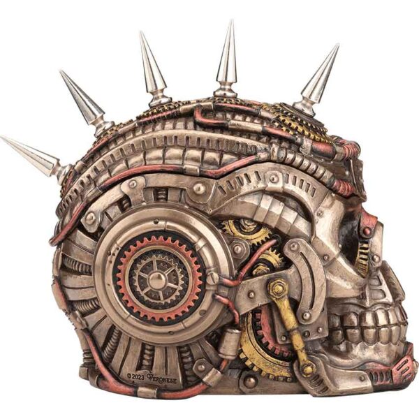 Spiked Steampunk Skull Trinket Box