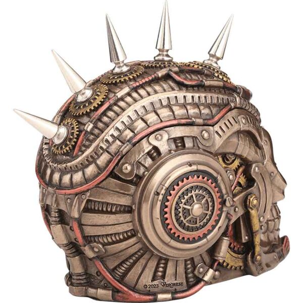 Spiked Steampunk Skull Trinket Box