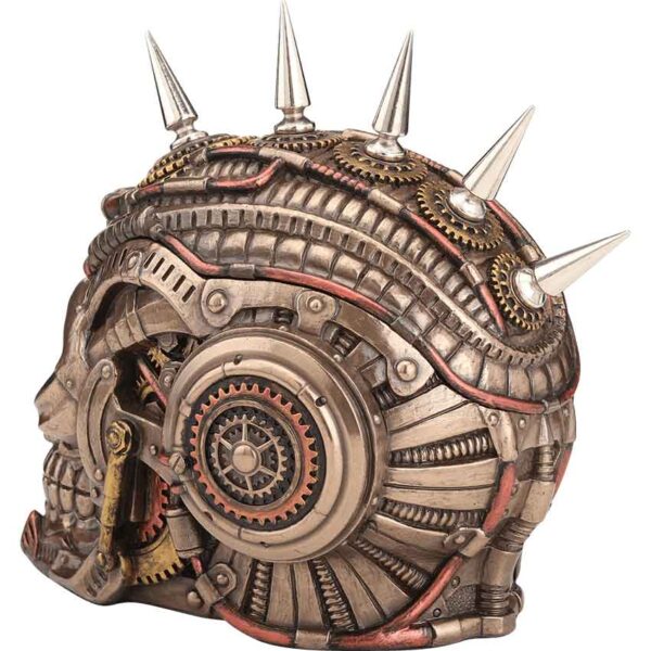 Spiked Steampunk Skull Trinket Box