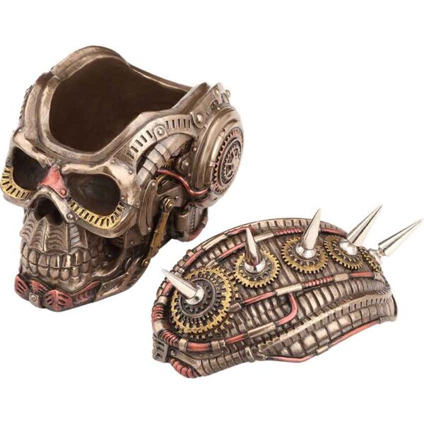 Spiked Steampunk Skull Trinket Box