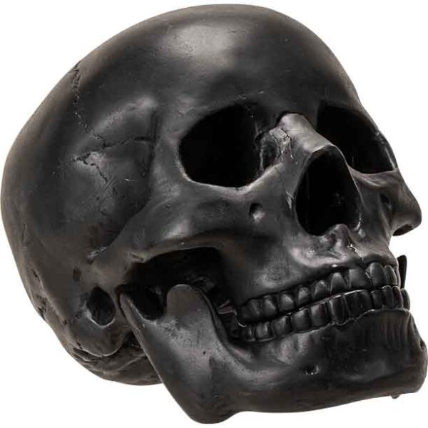 Moveable Black Skull Statue