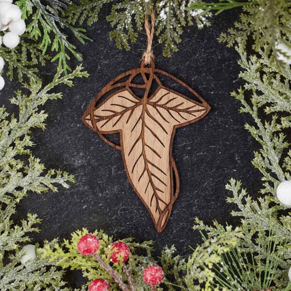 Elven Leaf Christmas Ornament