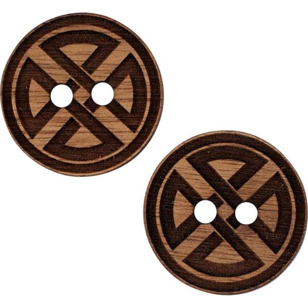 Celtic Cross Wooden Buttons - Set of 2