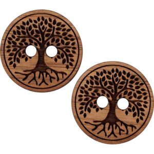 Wooden Tree Buttons - Set of 2