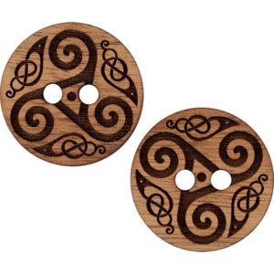 Triskele Wooden Buttons - Set of 2